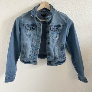 New Look Women's Blue Denim Jacket Button Up Pockets Small